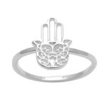 Silverly Anillo Mujeres En Plata De Ley .925 Afiligranado Hamsa Mano Fátima Símbolo Protección